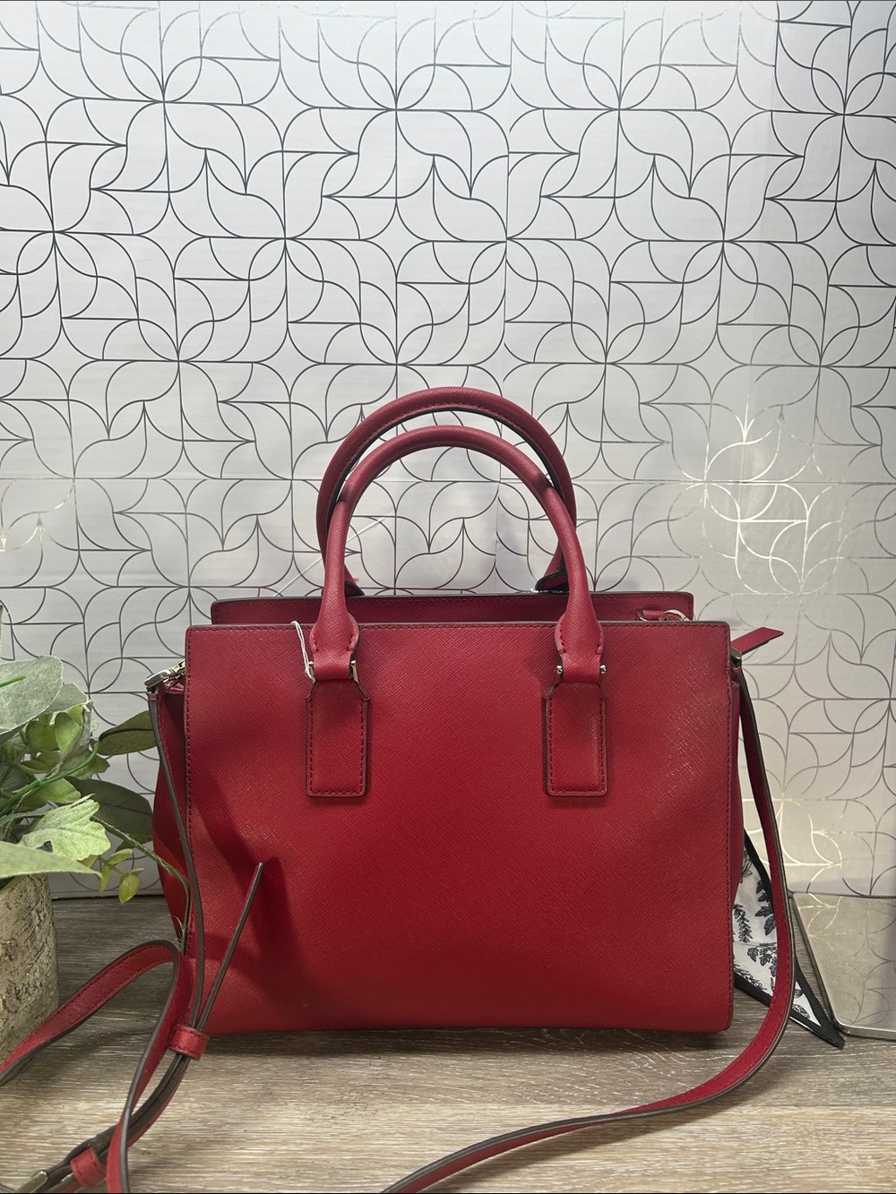 0797 Kate spade red saffiano leather satchel bag 269890797 - Picture 2 of 15